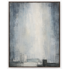 Luxury Blue Gray Textured Abstract Canvas Painting Minimalist Wall Art for Hotel Lobby Office Living Room Decor