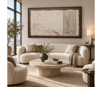 Original Art Earth Tone Plaster Abstract Painting Brown Beige 3D Textured Canvas Wall Art for Hotel Lobby Villa Office Decor