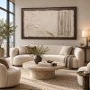Original Art Earth Tone Plaster Abstract Painting Brown Beige 3D Textured Canvas Wall Art for Hotel Lobby Villa Office Decor