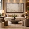 Original Art Earth Tone Plaster Abstract Painting Brown Beige 3D Textured Canvas Wall Art for Hotel Lobby Villa Office Decor