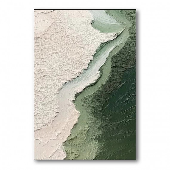 3D Ocean Wave Green Texture Oil Painting #Iris01