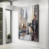 8th Avenue – abstract Cityscape Painting with Skyscraper | Modern Urban Canvas Art
