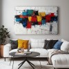 Artful Chaos: Colorful Geometric abstract Oil Painting - Bold Multicolor Wall Art, Modern Decor for Living Room Interiors