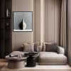 Balance in Bloom - Minimalist Black and White Vase Wall Art Modern Neutral Decor Canvas