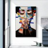 Belle-Modern abstract Woman Face Art - Vibrant Color Blocks Wall Painting