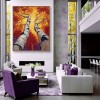 Birch tree abstract Oil Painting - Large Textured Wall Art