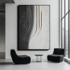 Black, Grey Textured Curved abstract Wall Art - Stylish Accent for Contemporary Homes