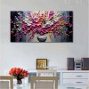 Blooming Melody-Impasto Colorful Flower Bouquet in Vase Oil Painting, Vibrant Floral Wall Art for Home Decoration