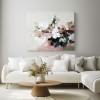 Blossom Haven – Textured Floral Oil Painting - Modern abstract Blossoms in Soft Pink & White, Neutral Tones Wall Art for Home Decor