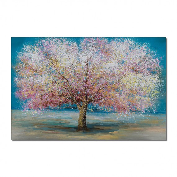 Blossoming-Colorful Blooming tree Oil Painting, Artistic Landscape Wall Art for Home Decoration