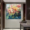 Bouquet of Flowers-Colorful abstract Floral Oil Painting on Textured Canvas