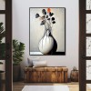 Burning Quiet - Minimalist abstract Vase Painting Sculptural Floral Still Life Wall Art