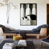 Camoufeline - Minimalist Sleeping Cat Between Bottles abstract Geometric Animal Art
