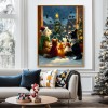 Christmas Companions – Cozy Animal Friends Textured Holiday Oil Painting