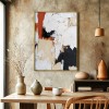 Contemporary abstract Art - Vibrant Movement in Rust Orange and Black Oil Painting