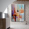 Contemporary abstract Canvas: Colorful Layered Brushstrokes Wall Decor