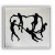 Dance Shadows-Textured abstract Human Silhouette Painting | Modern Minimalist Wall Art