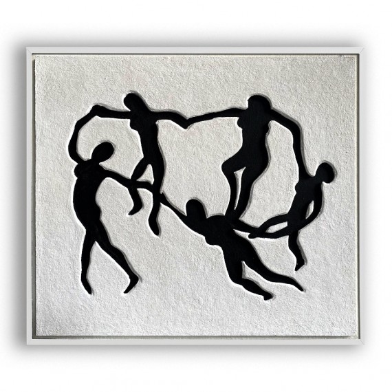 Dance Shadows-Textured abstract Human Silhouette Painting | Modern Minimalist Wall Art