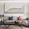 Dunes of Serenity-Beige and White Modern Horizontal Canvas Painting