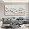 Dunes of Serenity-Beige and White Modern Horizontal Canvas Painting
