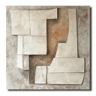 Earth Layers-Organic Handcrafted Wabi sabi Art on Canvas for Modern Interiors
