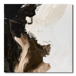 Earthbound Essence: abstract Impasto Wall Art in Black, White & Brown - Modern Home Decor