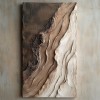 Earthly Tides-Textured abstract Vertical Oil Painting in Earth Tones