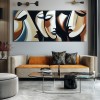Echoes of Thought-abstract Multi - Facial Wall Art: Earthy - Toned Modern Decor for Living Spaces