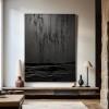 Eclipse of Shadows-Textured Black abstract Painting for Modern Home Decor