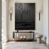 Eclipse of Shadows-Textured Black abstract Painting for Modern Home Decor