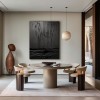 Eclipse of Shadows-Textured Black abstract Painting for Modern Home Decor