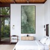 Emerald Depths – Textured abstract Green Tones Oil Painting, Vertical Wall Art for Home Decor