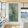 Emerald Depths – Textured abstract Green Tones Oil Painting, Vertical Wall Art for Home Decor