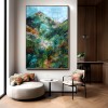 Emerald Peaks – abstract Mountain Landscape Canvas Wall Art