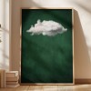 Ephemeral Echo-Minimalist Green and White Textured abstract Oil Painting for modern decor