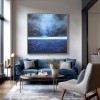 Eternal Tide – Textured abstract Ocean Oil Painting, Modern Blue Seascape Wall Art for Living Room