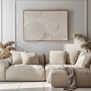 Ethereal Circles:abstract Circular Painting for Home Decor - Handmade Wabi-Sabi Modern Art for Living Room