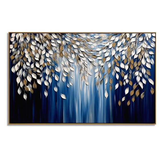 Ethereal Fall – Textured abstract Leaf Oil Painting