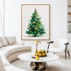 Evergreen Joy - Christmas tree Oil Painting, Festive Textured Canvas Wall Art