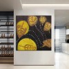 Floating Leaves-Handmade Golden Leaf abstract Oil Painting - Modern Art Wall Decor for Home Decoration