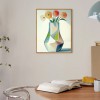 Floral Modulation - Geometric Flower Vase Painting Modern Minimalist abstract Wall Art