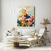 Floral Serenade -Colorful abstract Floral Oil Painting, Textured Flower Artwork for Home Decor