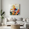 Floral Serenade -Colorful abstract Floral Oil Painting, Textured Flower Artwork for Home Decor