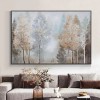 Forest-Misty abstract Forest Painting in Autumn Tones for Tranquil Interiors