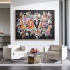 Fragmented Love – Hand-Painted Textured Love Wall Art for Modern Home Decor