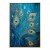 Gilded Whisper - Textured Blue and Gold Feather Oil Painting