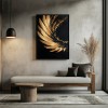 Golden Arc: Impasto Black Gold abstract Wall Art - Modern Decor for Chic Homes