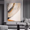 Golden Arc- Large Textured abstract Vertical Canvas Wall Art: Gold, Black & Orange Brushstroke Decor for Modern Home Interiors