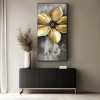 Golden Bloom-Luxury Textured Gold Flower Painting, abstract Floral canvas Wall Art for Home Decoration