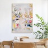 Golden Blossom-Vertical abstract Textured Oil Painting in Gold & Lavender